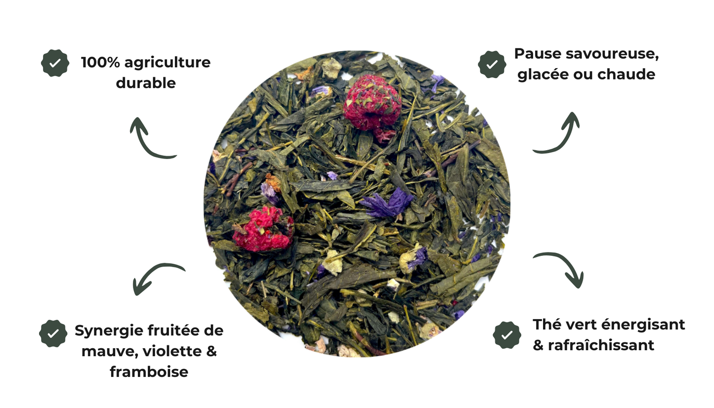 Sachet La Vie en Mauve | Thé Vert Violette Framboise